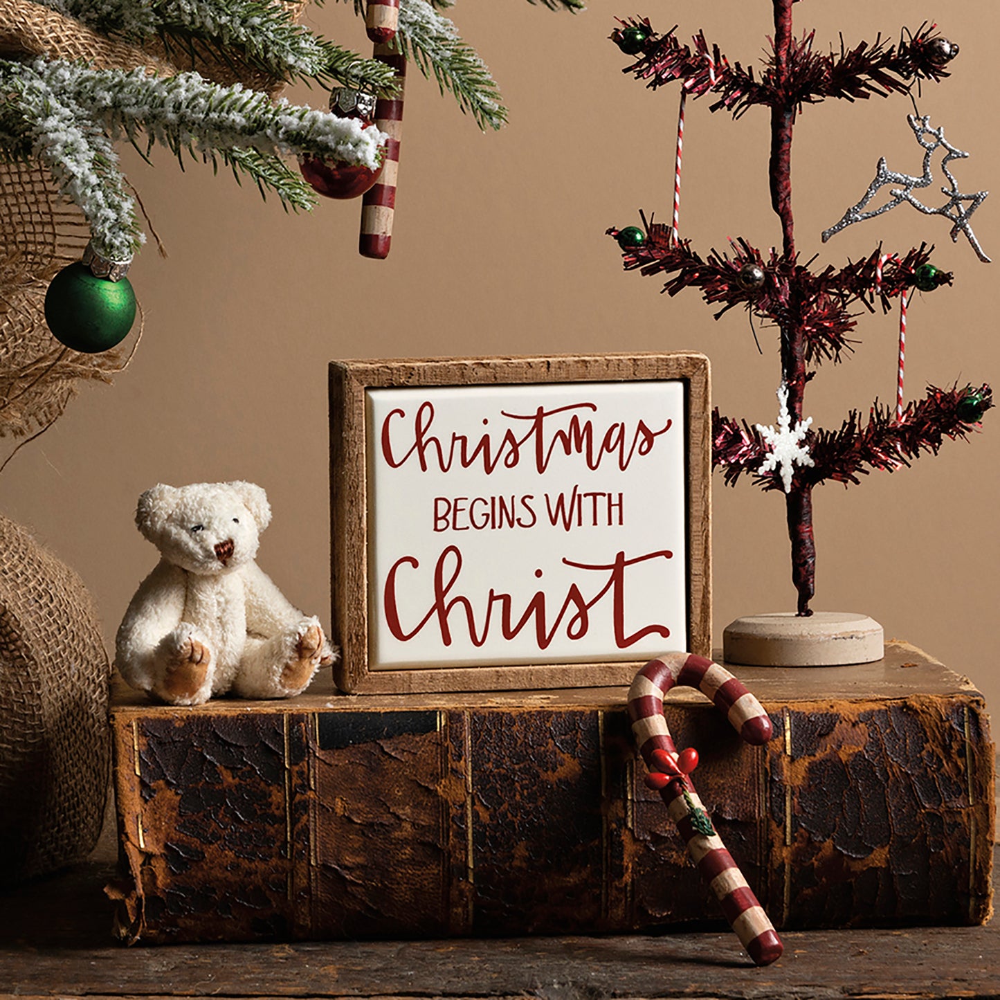 Christmas Begins with Christ Box Sign