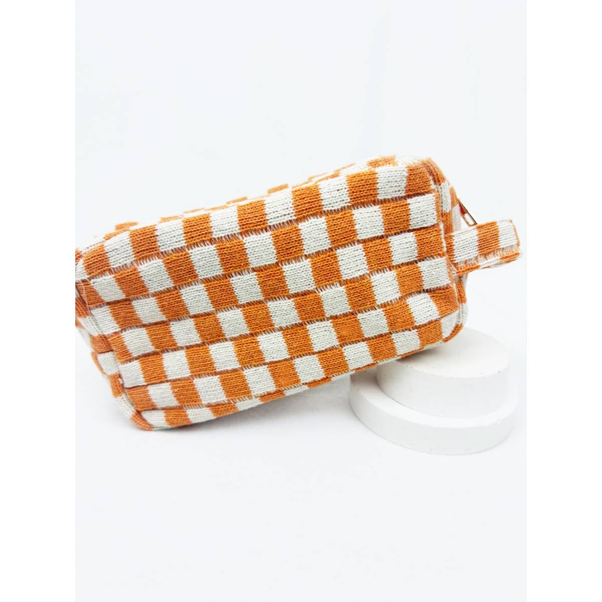 Famous Checker Cosmetic Bag with handle