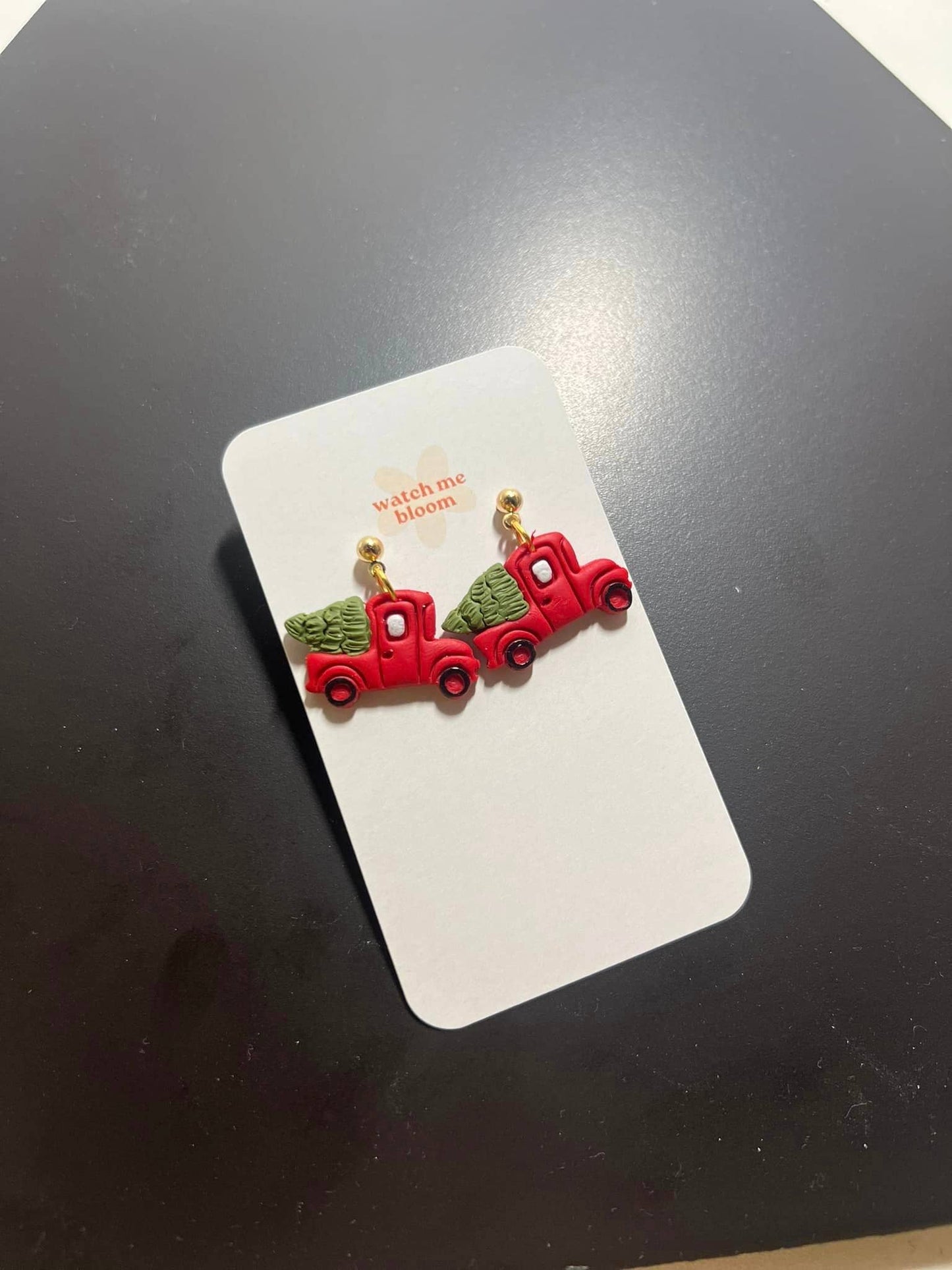 Trucking through Christmas Earrings - Clay