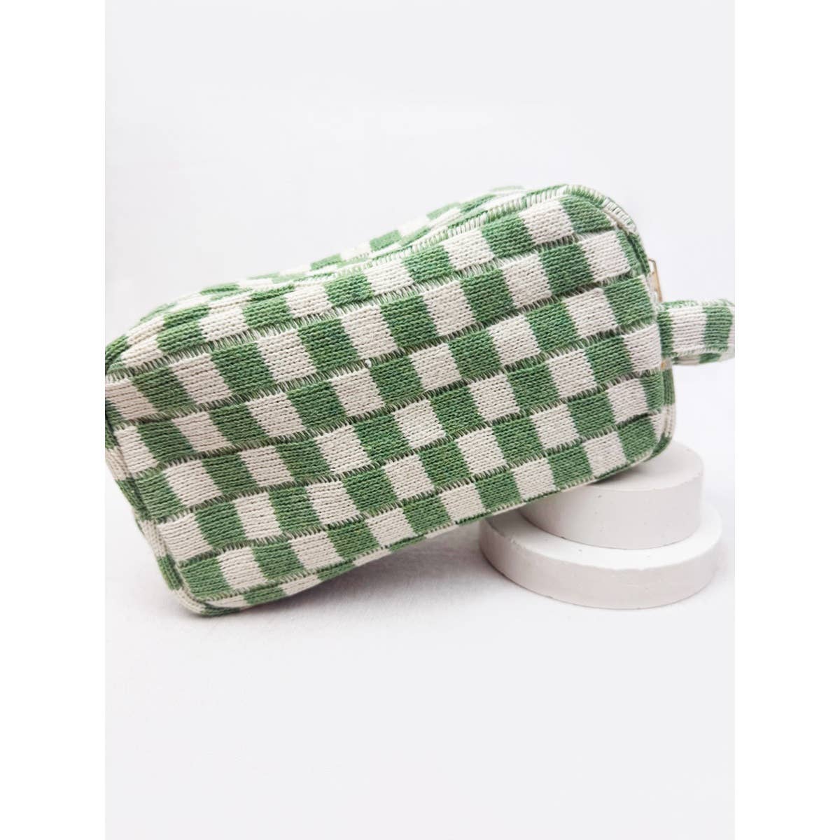 Famous Checker Cosmetic Bag with handle