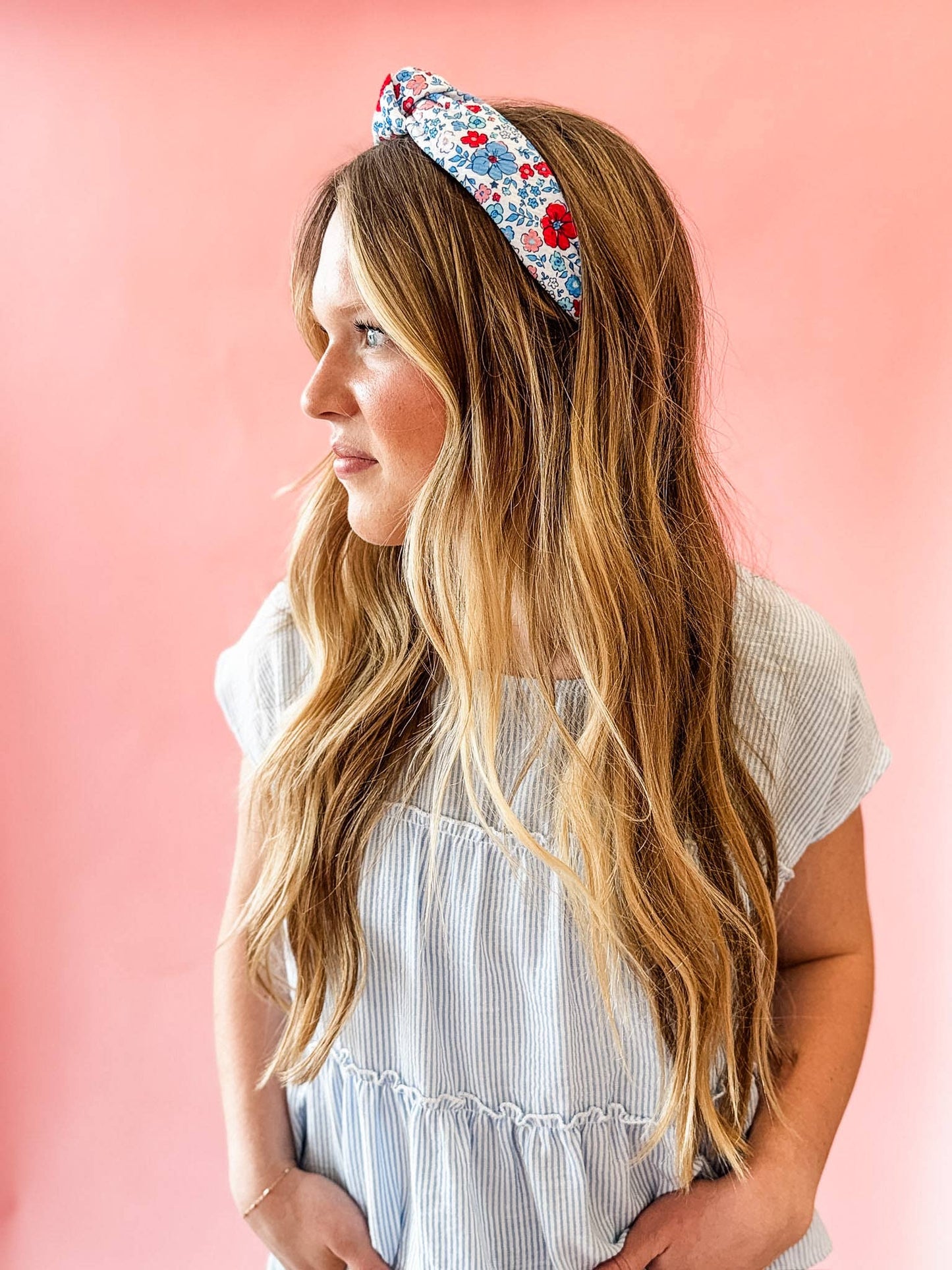 Patriotic Pretty Floral Structured Headband