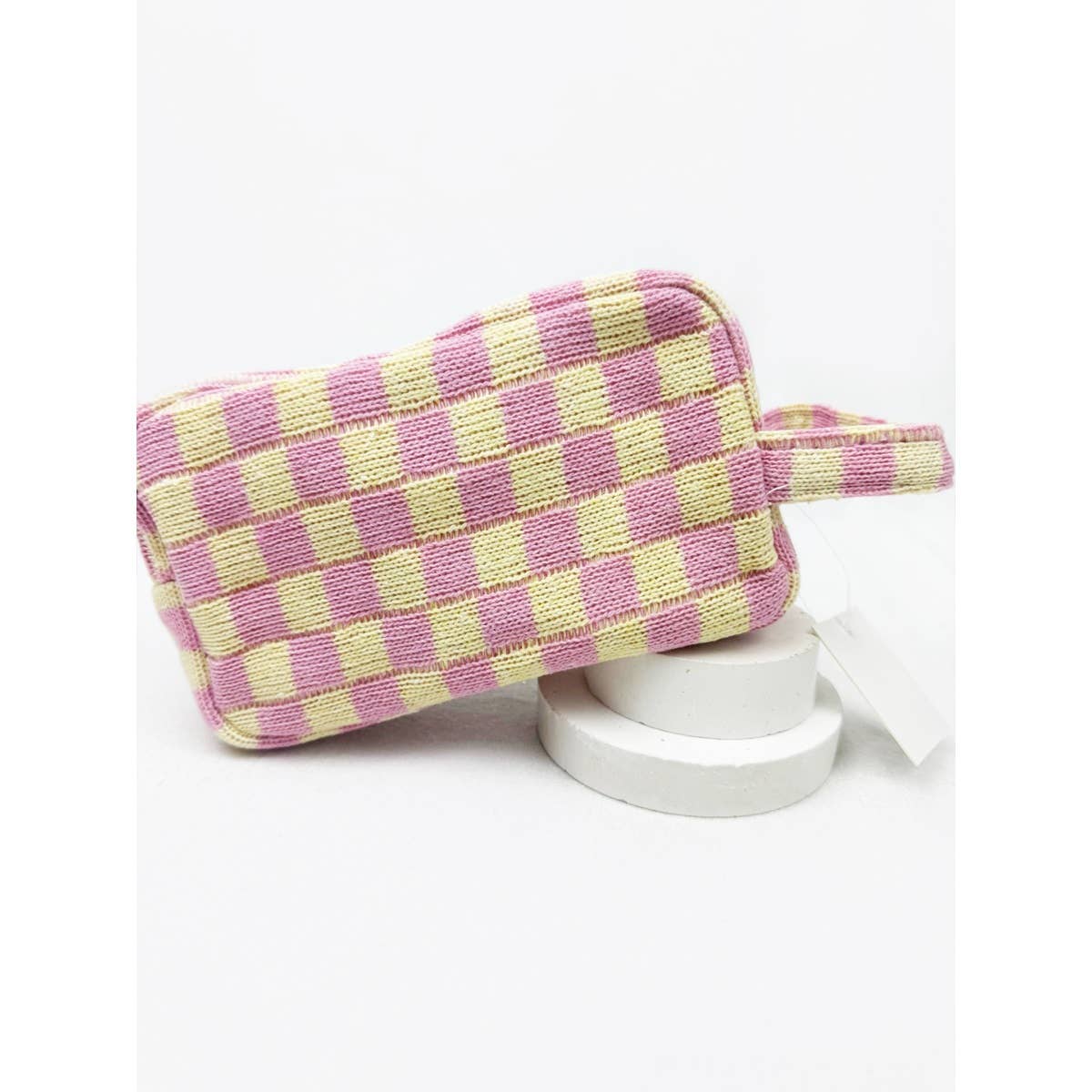 Famous Checker Cosmetic Bag with handle
