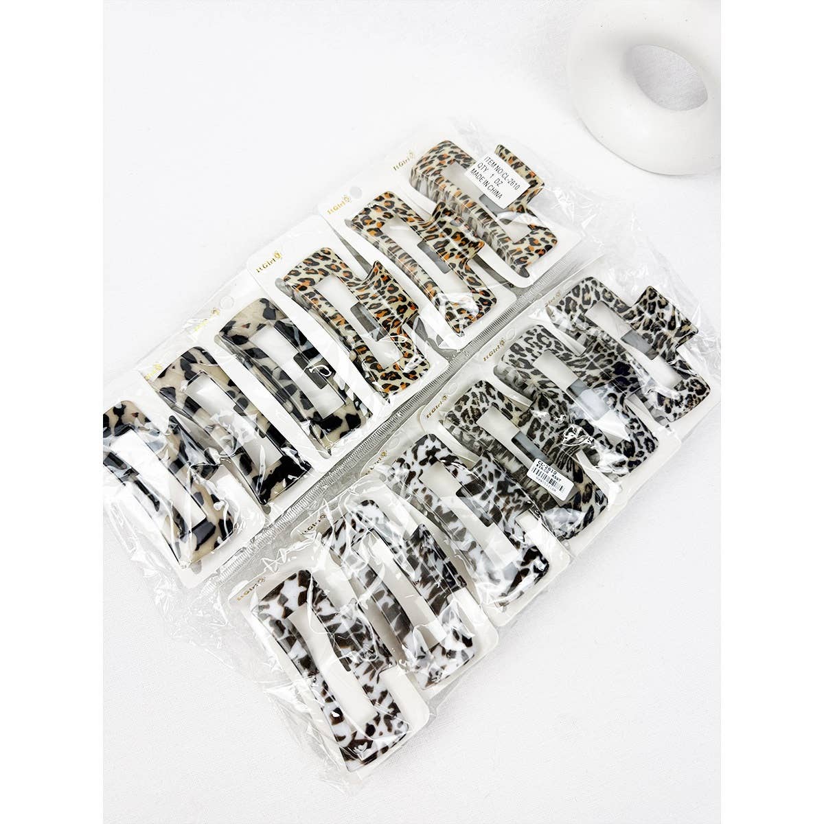 Leopard Print Rectangle Hair Claw Clip