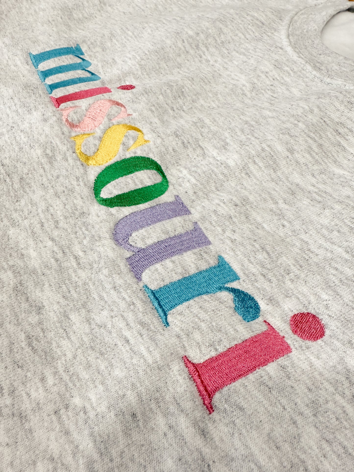 Personalized City, State, or Mascot Embroidered Crewneck