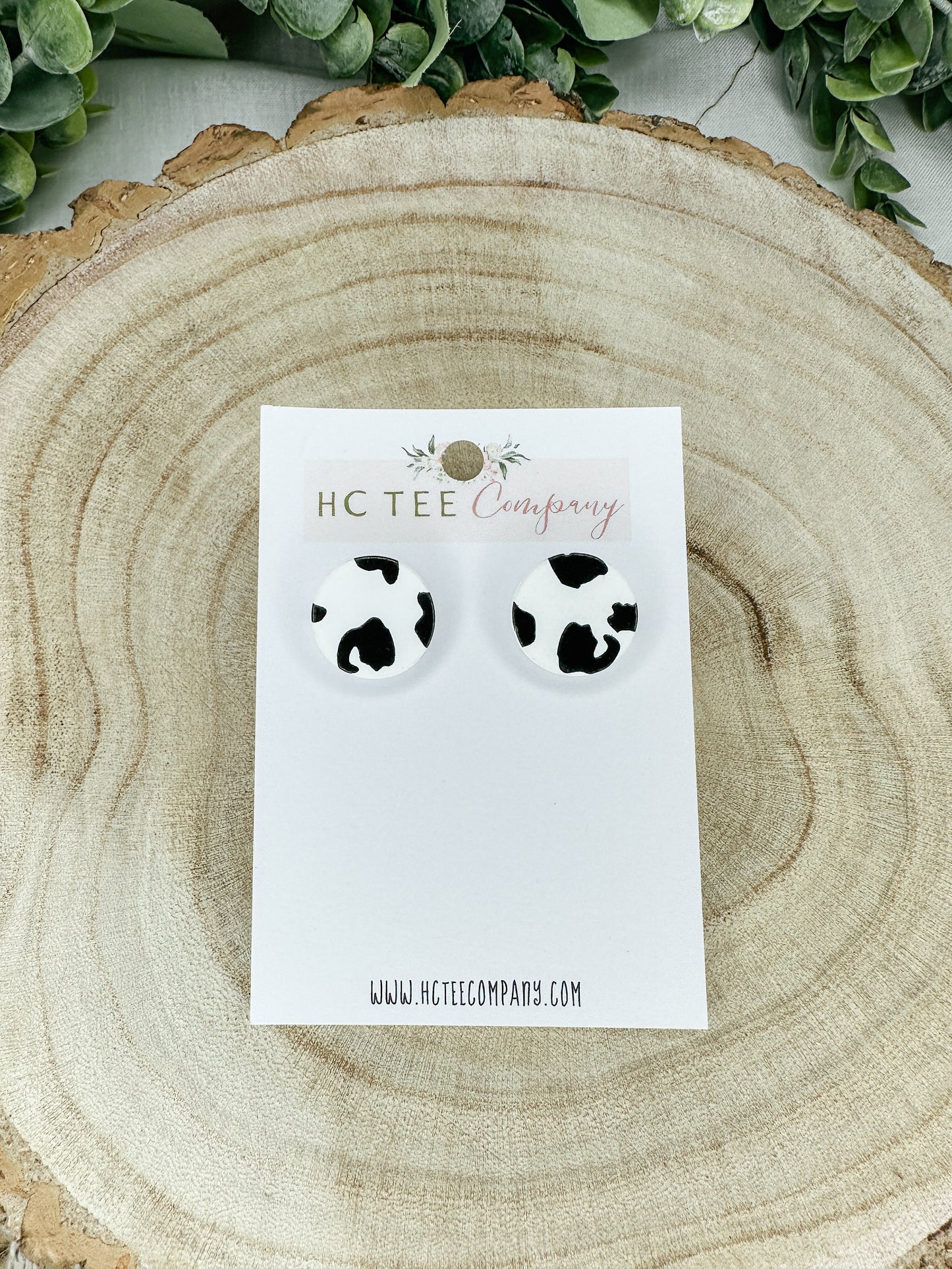 Cow Print Chic Studs