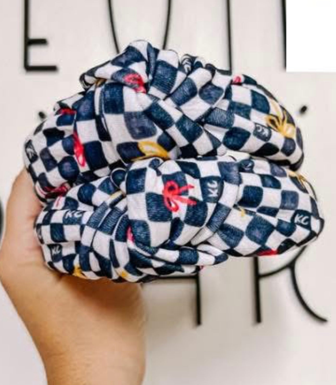KC Black and White Checkered Headband