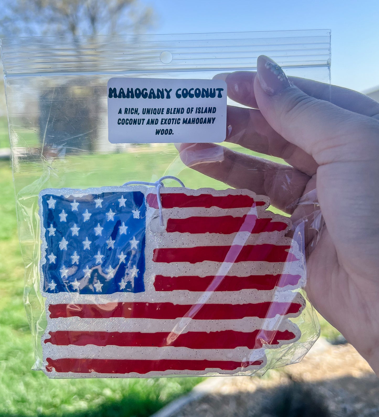 American Flag Car Freshie