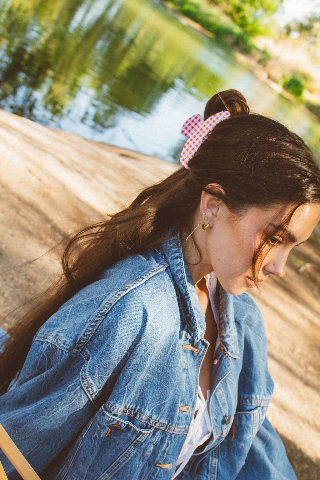 Gingham Claw Clip