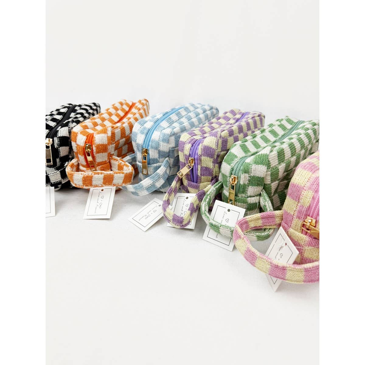 Famous Checker Cosmetic Bag with handle