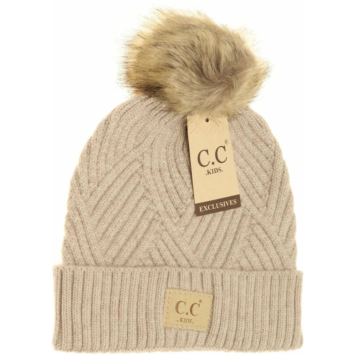 Kids Large Patch Heathered Beanie