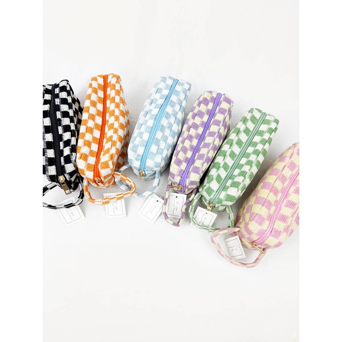 Famous Checker Cosmetic Bag with handle