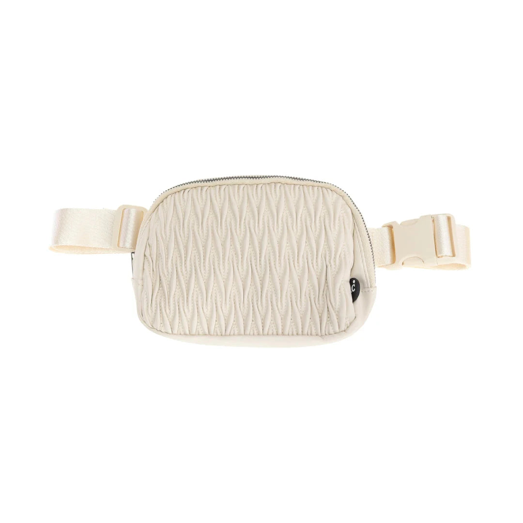CC Pleated Faux Leather Belt Bag BGS0065