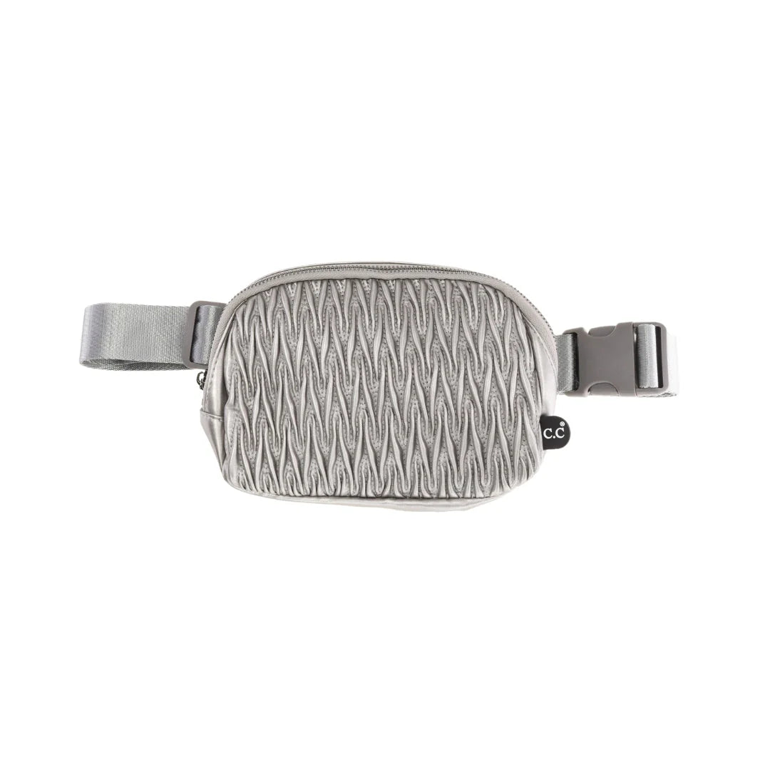 CC Pleated Faux Leather Belt Bag BGS0065
