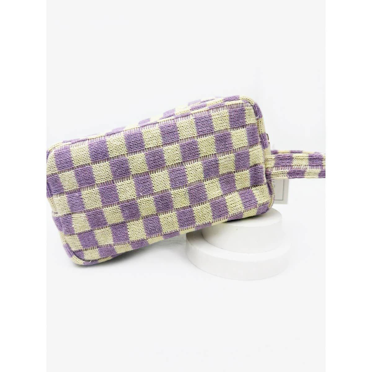 Famous Checker Cosmetic Bag with handle