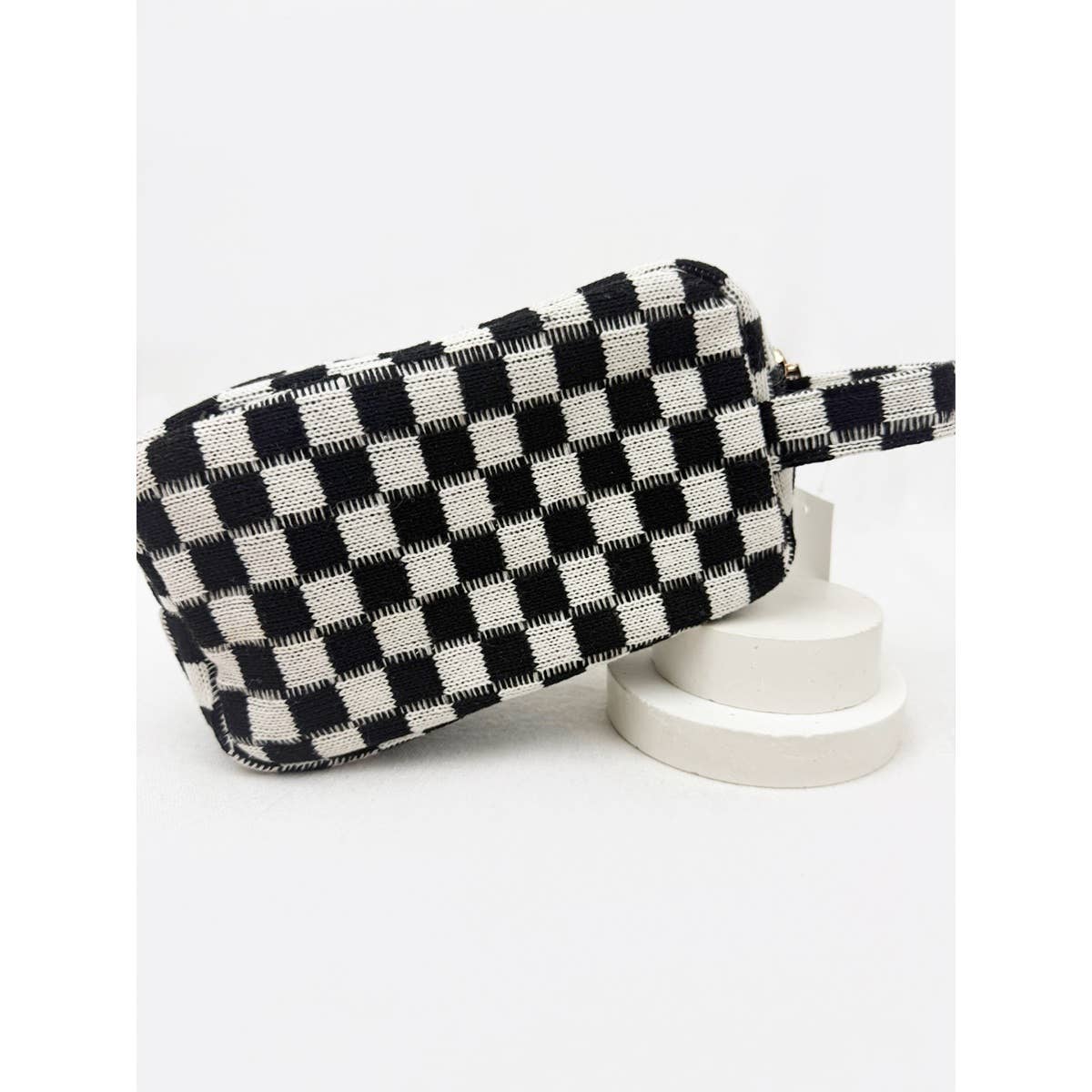 Famous Checker Cosmetic Bag with handle
