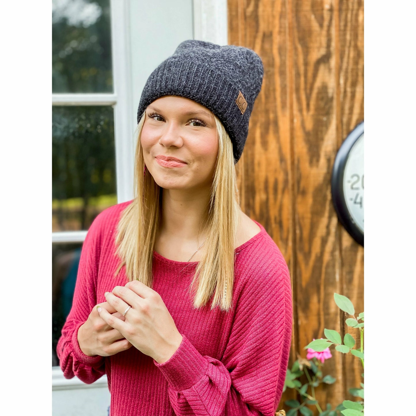 Chevron Knit Cuff Beanie