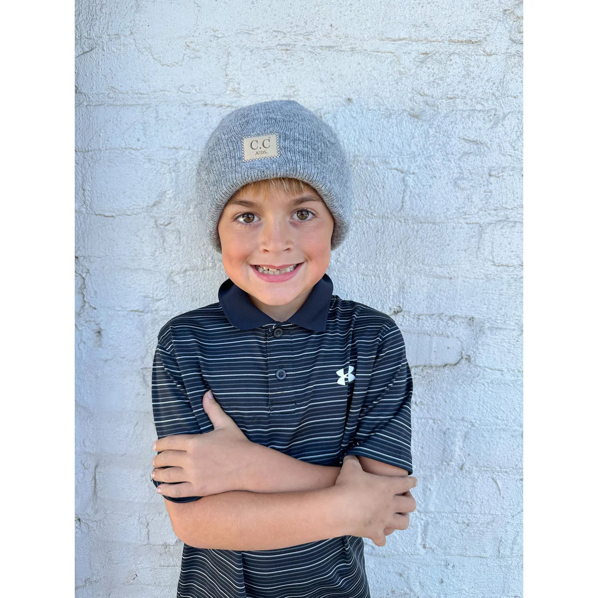 Kids Leather Patch CC Beanie
