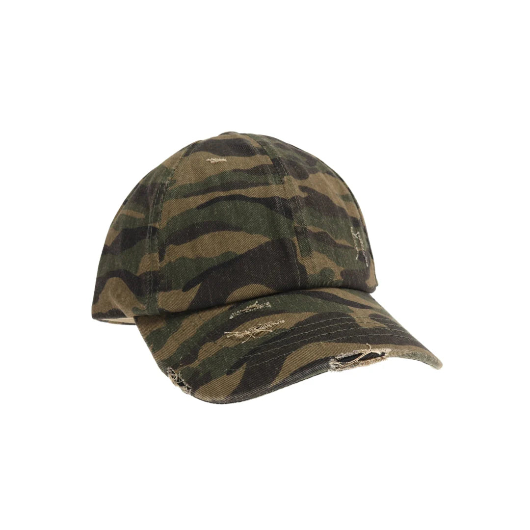 Washed Denim Ponytail CC Ball Cap
