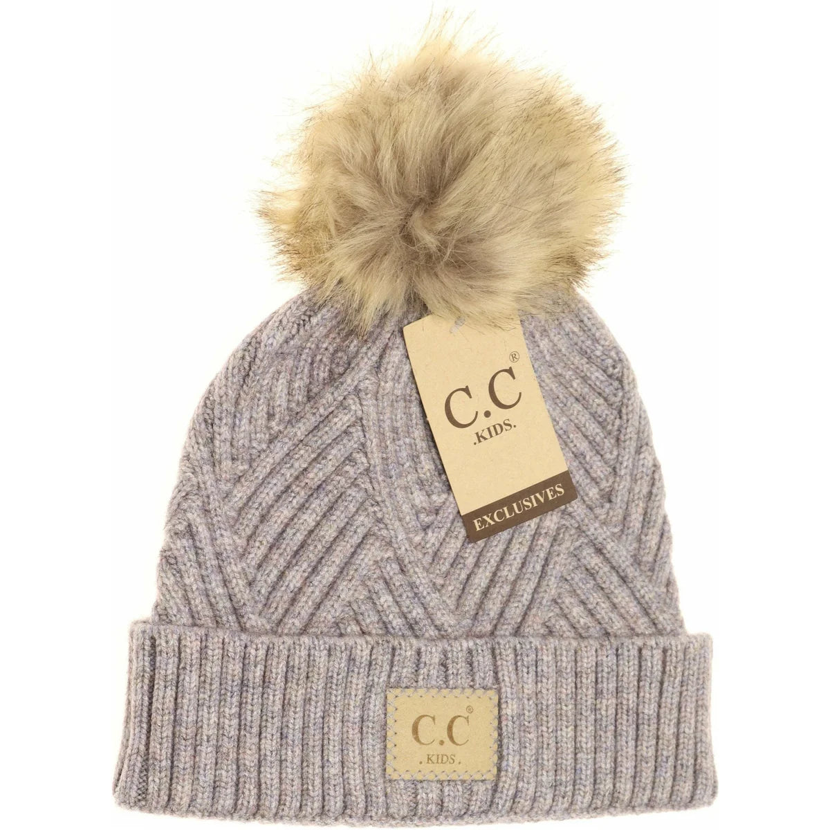 Kids Large Patch Heathered Beanie