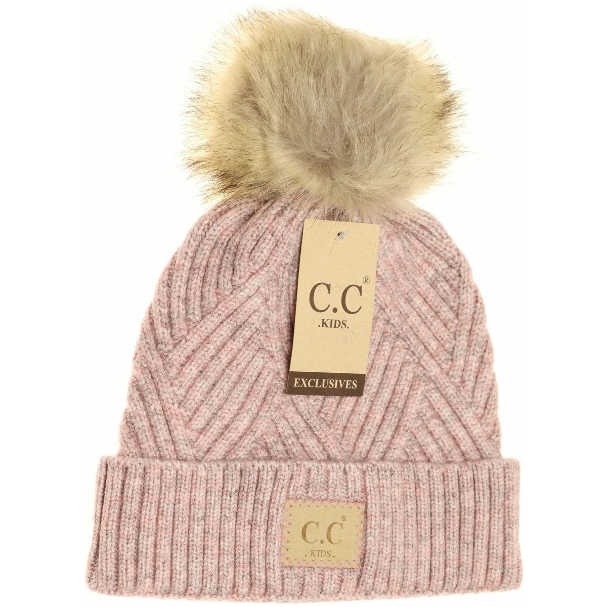 Kids Large Patch Heathered Beanie
