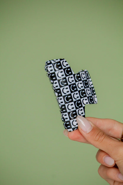 Patterned B&W Claw Clips