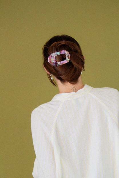 Acetate Circle Cutout Flat Claw Clips