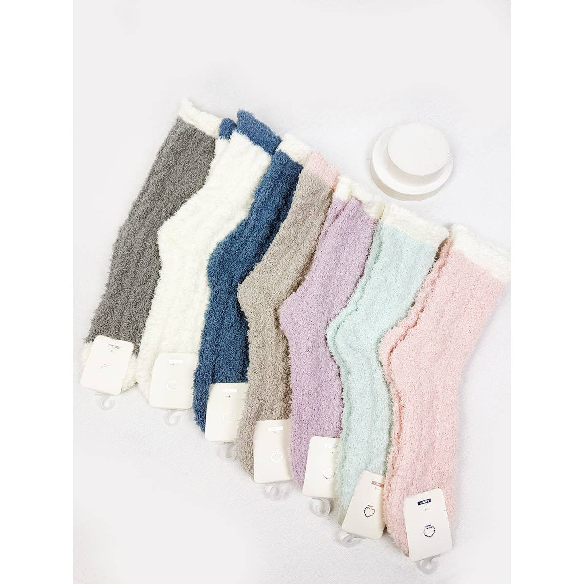Cable Knit Pattern Two Tone Cozy Socks