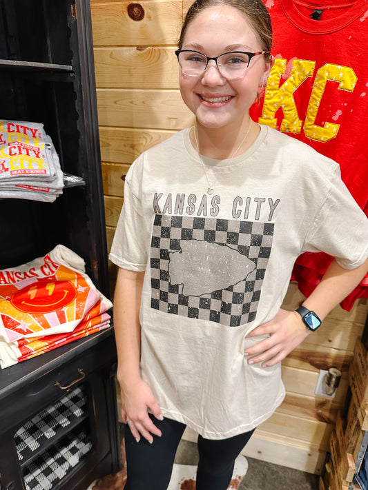 Checkered KC Arrowhead Tee