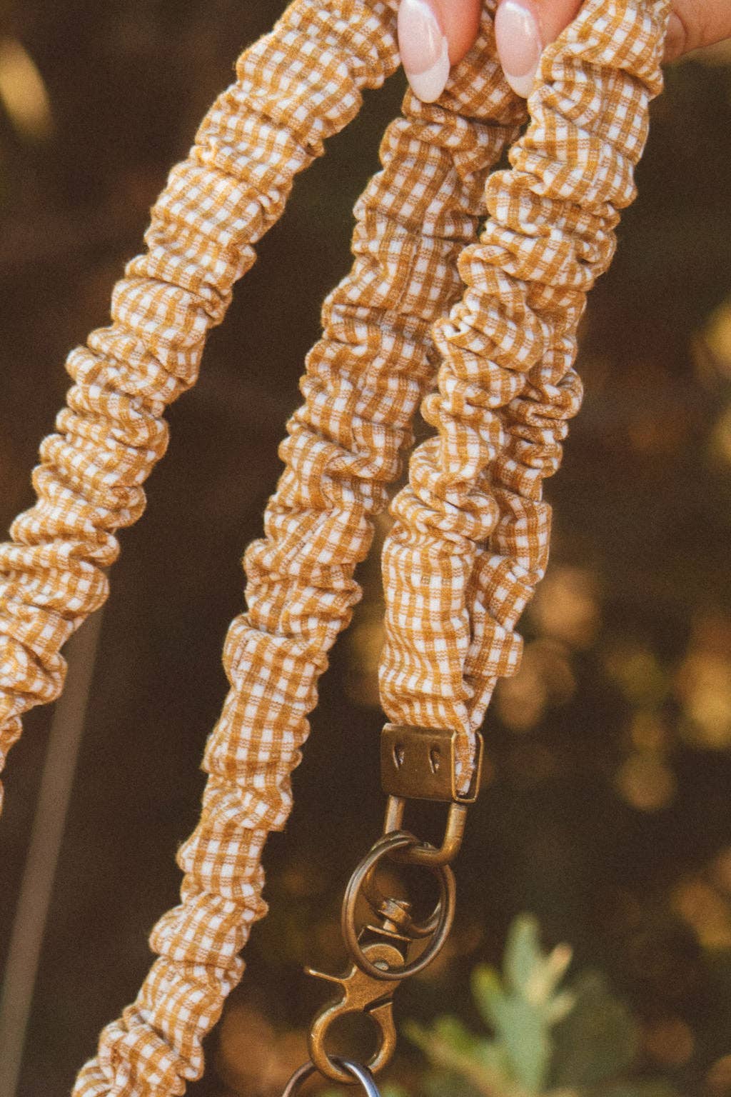 Mustard Gingham Lanyard