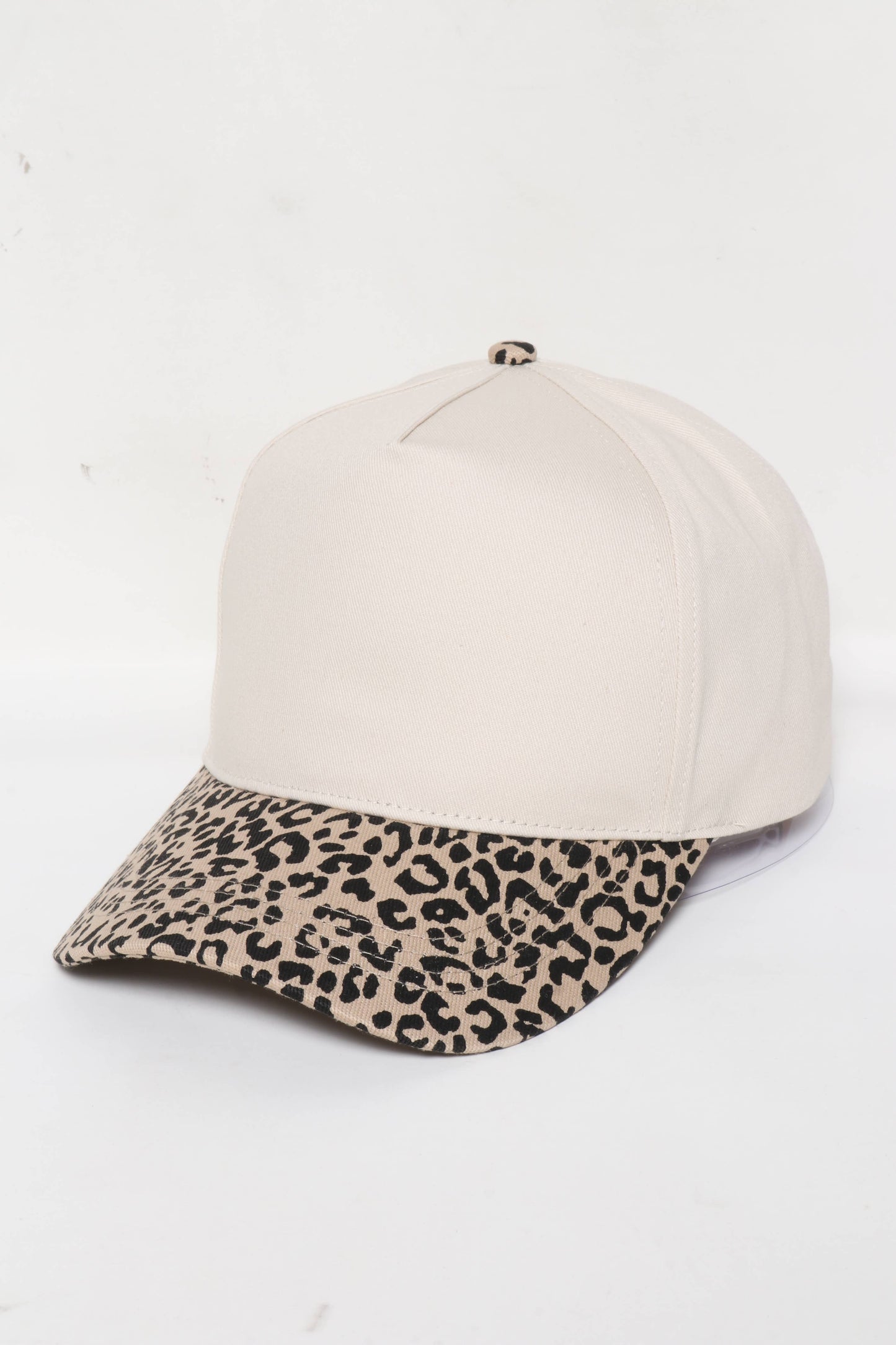 5 Panels with Leopard Print Brim 5 Panel Caps