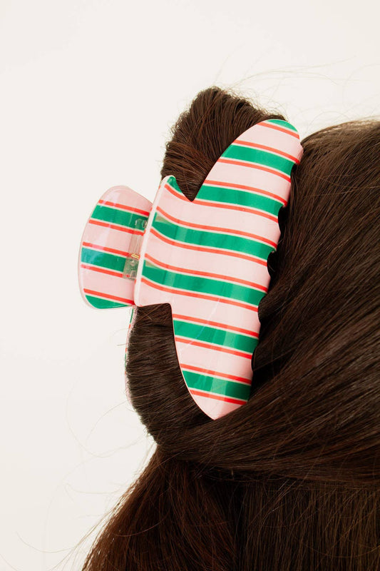Candy Stripe Claw Clip