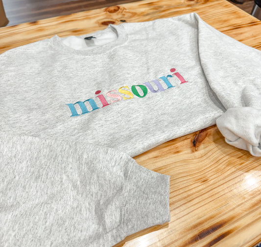 Personalized City, State, or Mascot Embroidered Crewneck