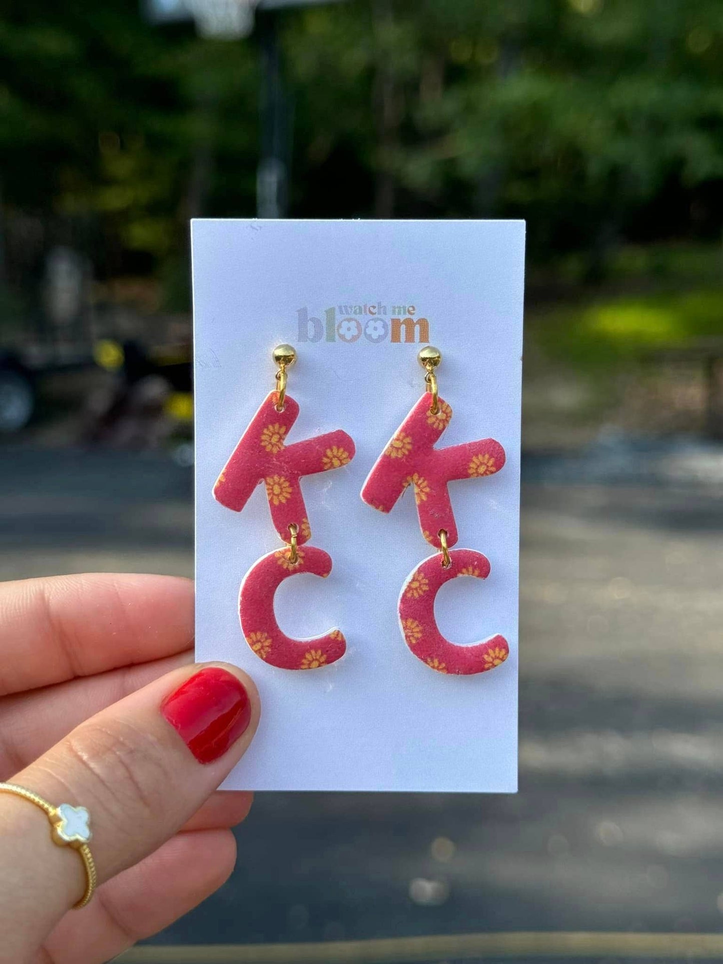 KC Floral Earrings - Clay