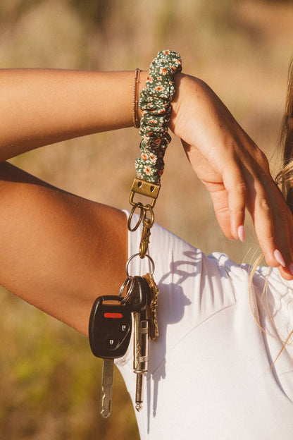 Green Floral Keychain
