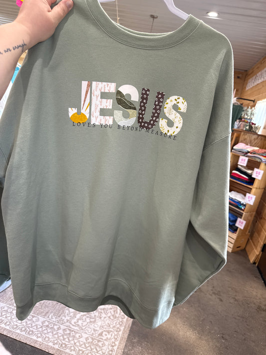 Jesus Floral Crewneck