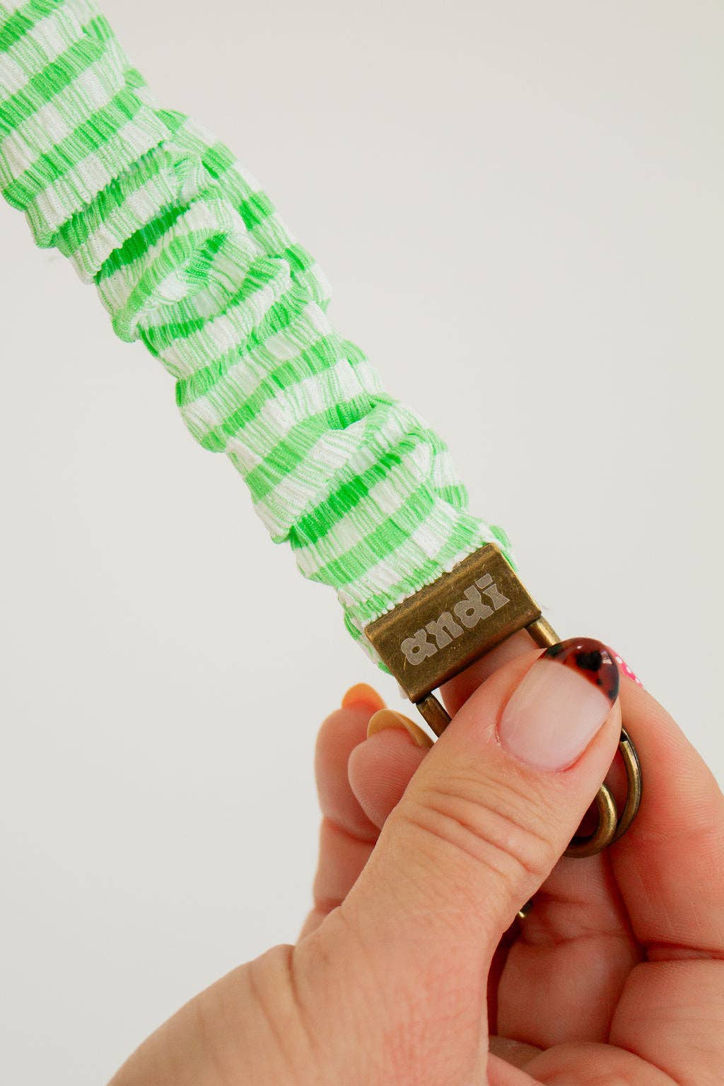 Matcha Striped Keychain