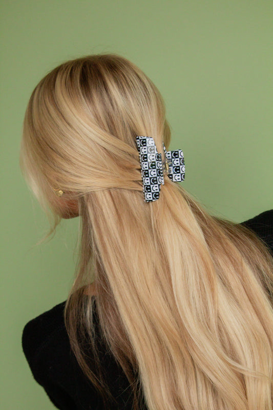 Patterned B&W Claw Clips