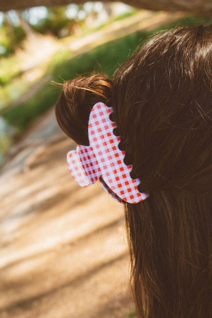 Gingham Claw Clip