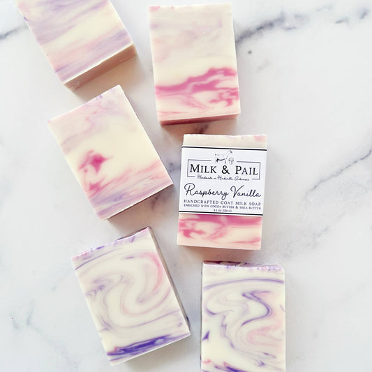 Raspberry Vanilla Goat Milk Soap Bar