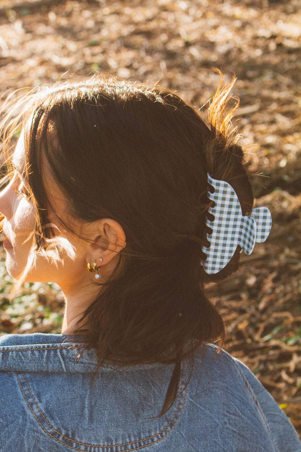 Gingham Claw Clip