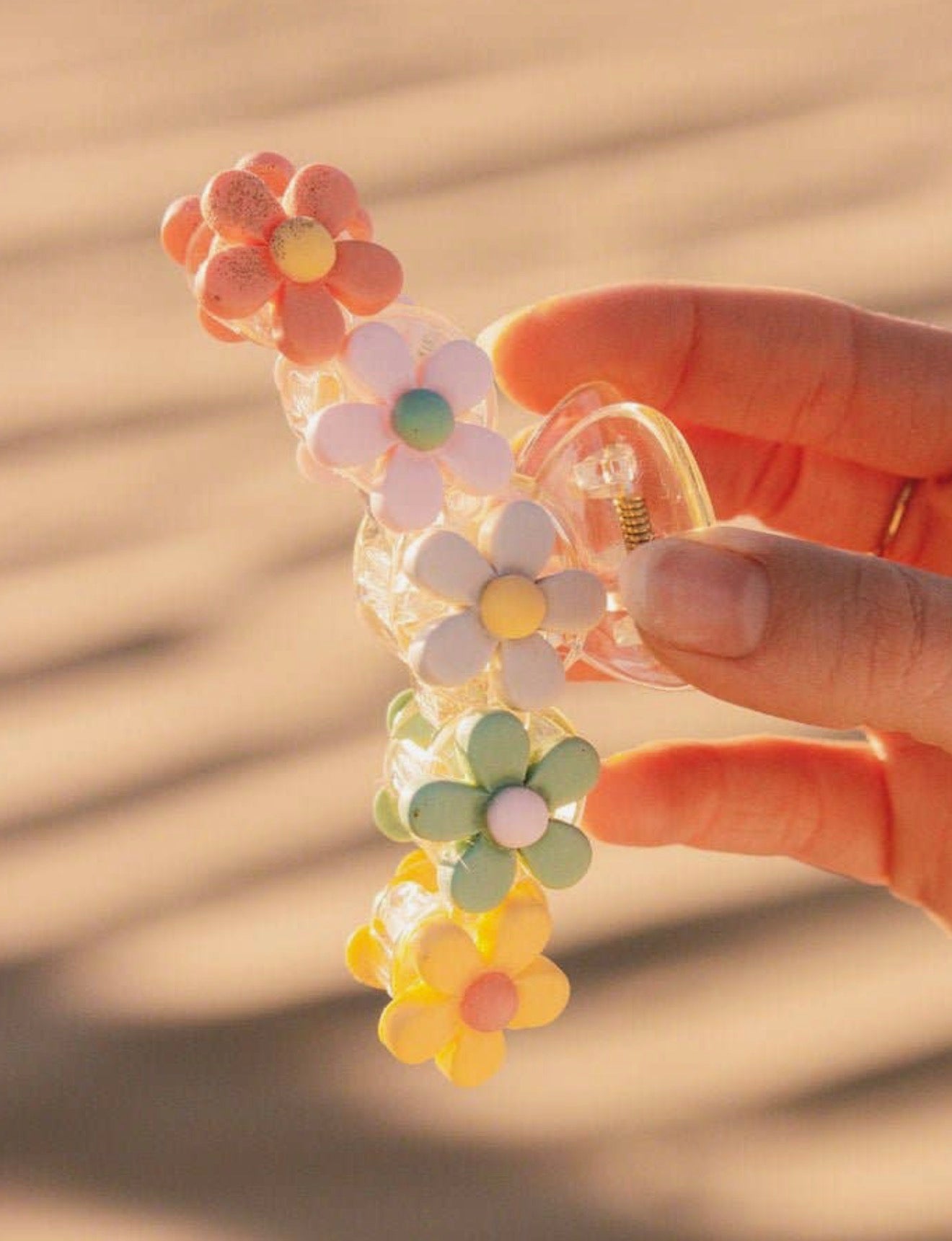 Colorful Pastel Flower Claw Clip