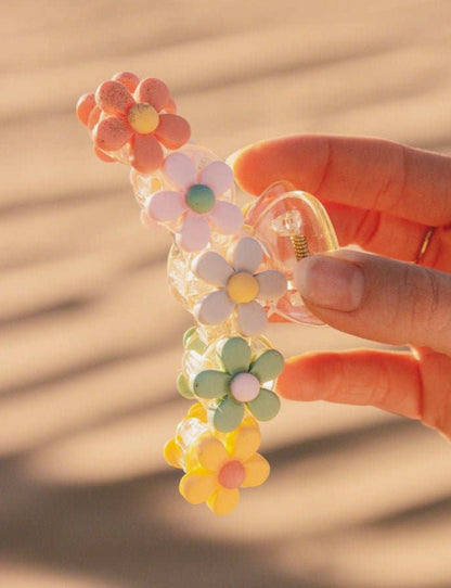 Colorful Pastel Flower Claw Clip