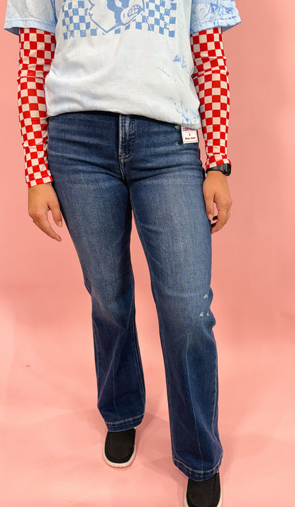 Risen High Rise Straight Jeans
