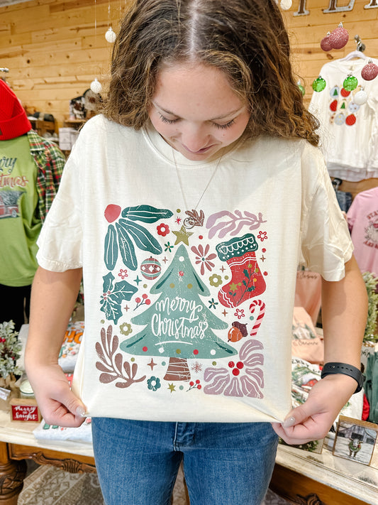 Floral Christmas Tee