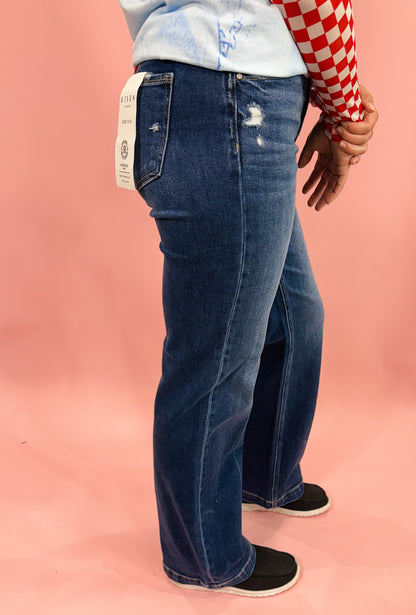 Risen High Rise Straight Jeans