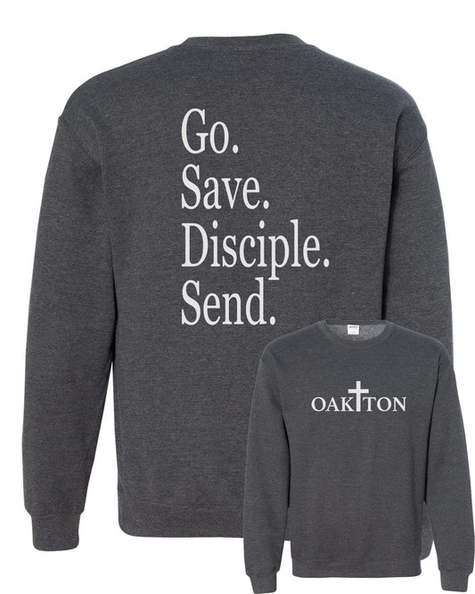 Oakton Heather Dark Grey Crewneck