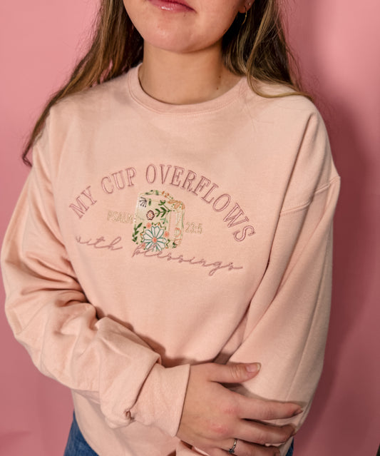 Psalms 23:5 Applique Crewneck Sweatshirt