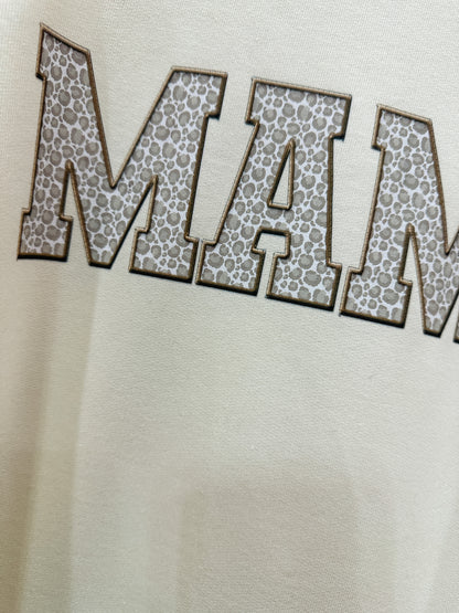 Mama Faux Embroidery Crewneck Sweatshirt