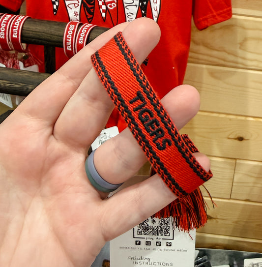 Tigers School Spirit Embroidered Bracelet