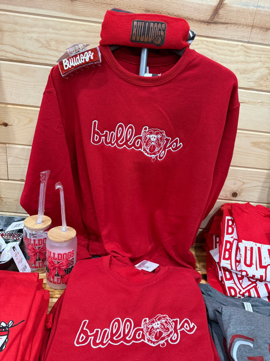 Vintage Bulldog Embroidered Crew